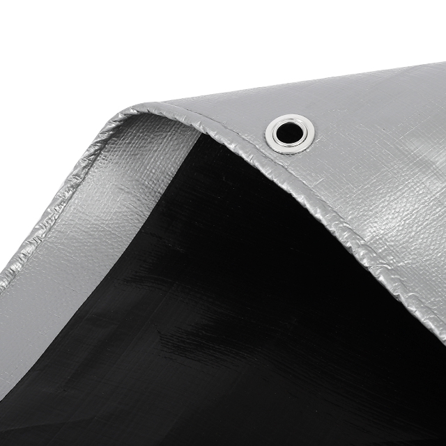 فضي/أسود PE القماش المشمع